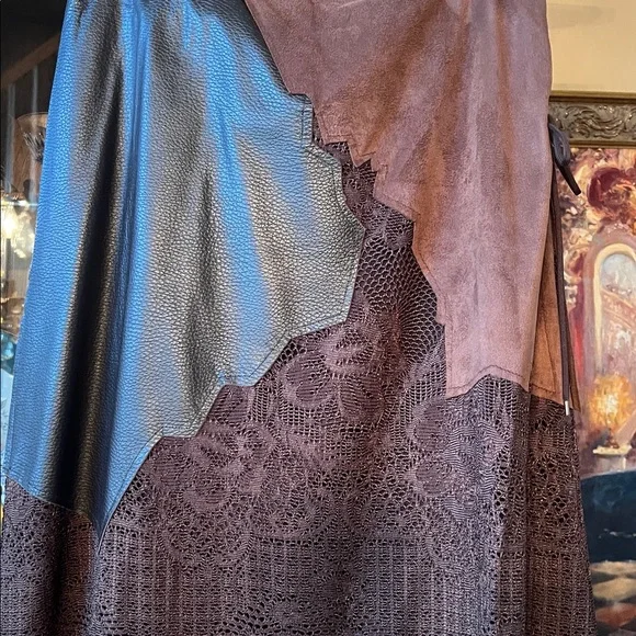 AlbertoMakaliBOHEMIANWesternEUC 2pieceFRINGE,SeudeLeatherLace.HeadTurningS:12/10 - Picture 3 of 16